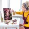 Landscape Paint-by-Numbers Kit for Adults – DIY Cherry Blossom Canvas Painting with Easel & Frame, Flowers Art Kit for Home Wall Decor & Gifts (7.87x11.81")